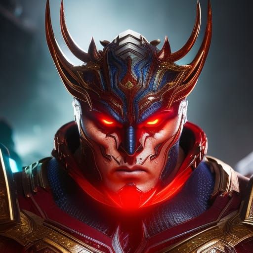 Asian Superhero with Mana Blast, 3D Render