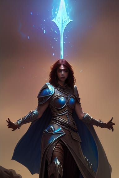 Goliath Wizard with Runed Sword, Hyperdetailed Digital Art