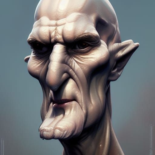 Hyperrealistic Portrait of Handsome Squidward