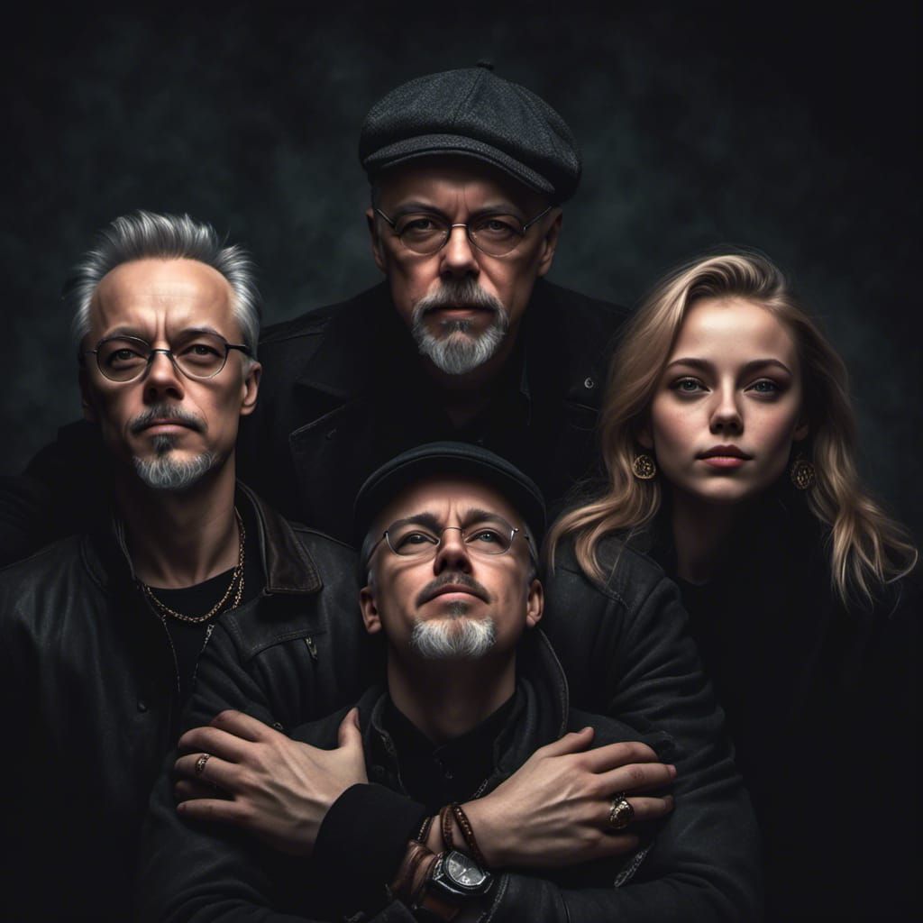 Man's Face in Four Perspectives: Cinematic Photo