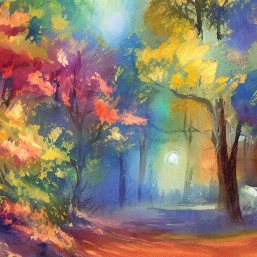 Impressionist Gouache Painting with Thick Brush Strokes