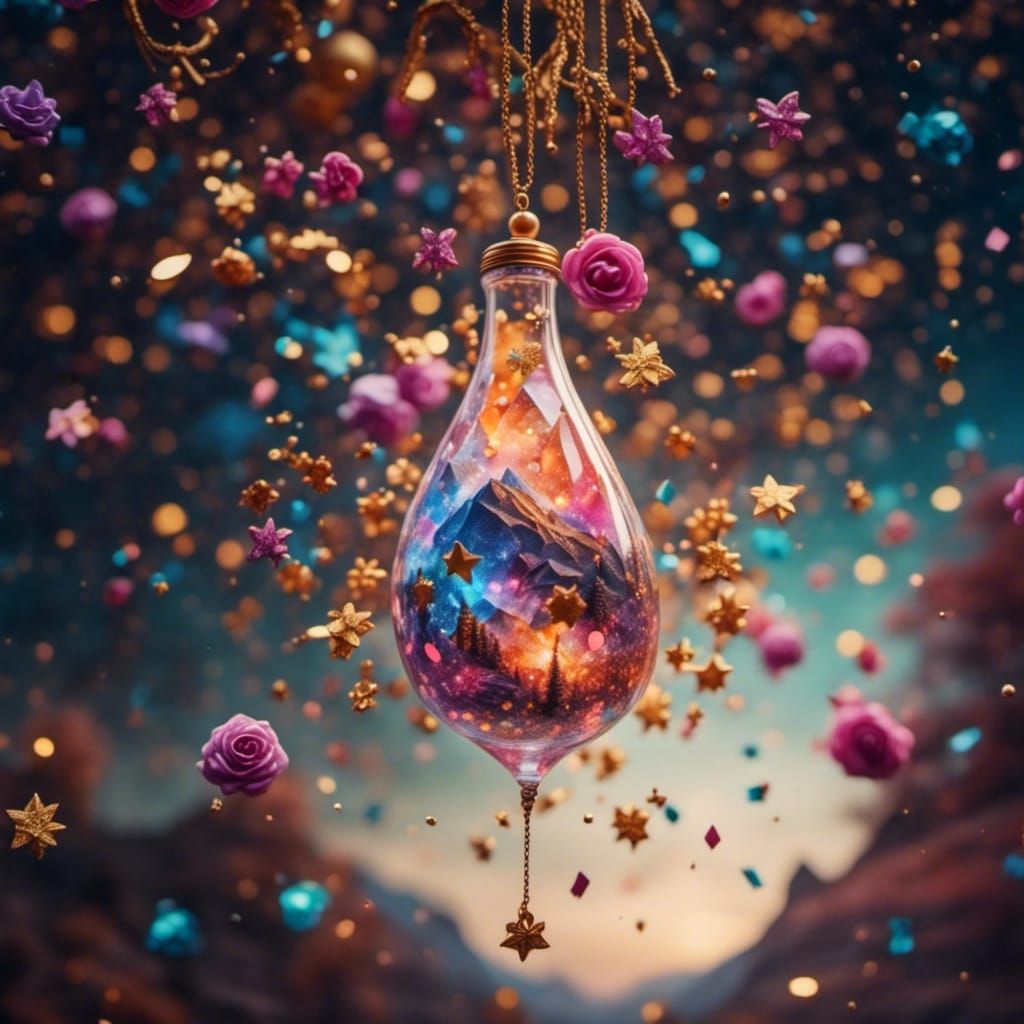 New Year's Eve Confetti Pear Drop in HDR