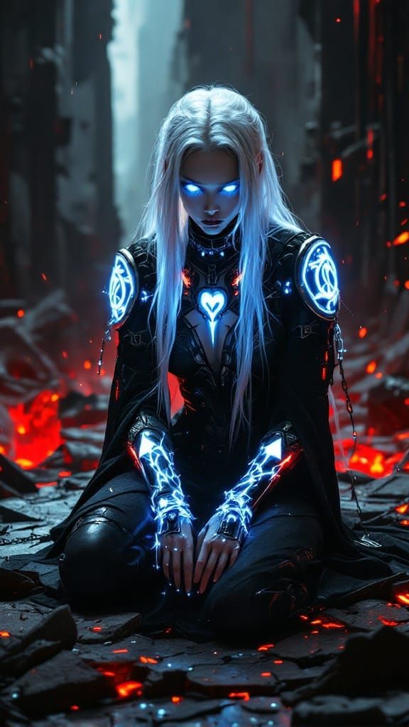 Surreal Cyberpunk Goddess of Electricity