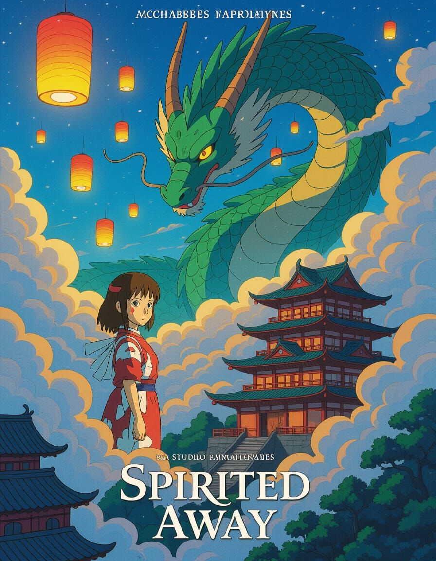 Spirited Away Movie Poster Reimagined with Chihiro & Haku