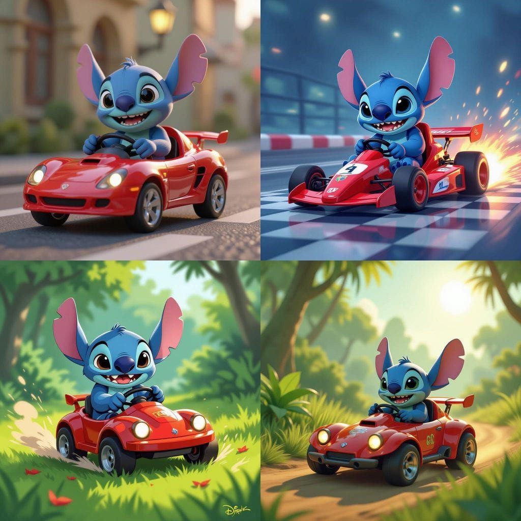 Stitch Drives a Remote Control Car