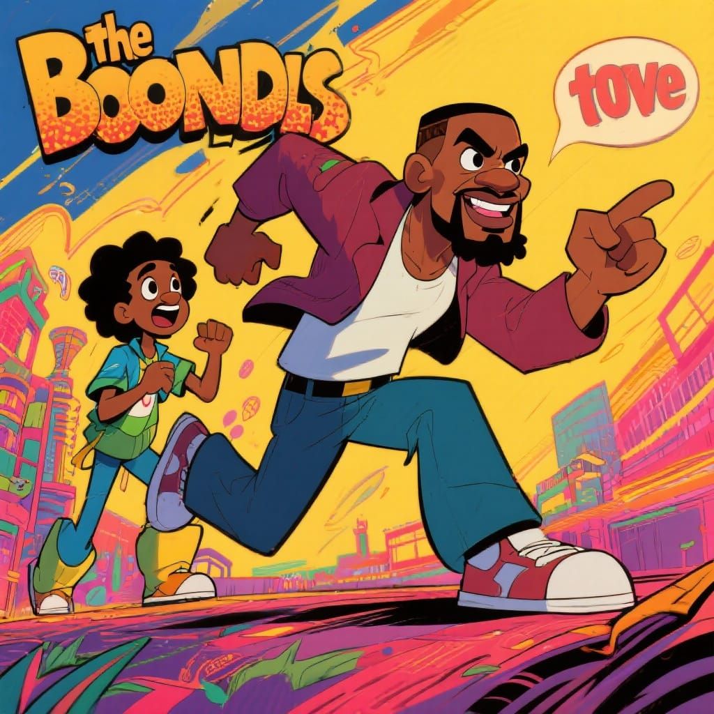 Vibrant Cel-Animated Characters in Dynamic Boondocks Style