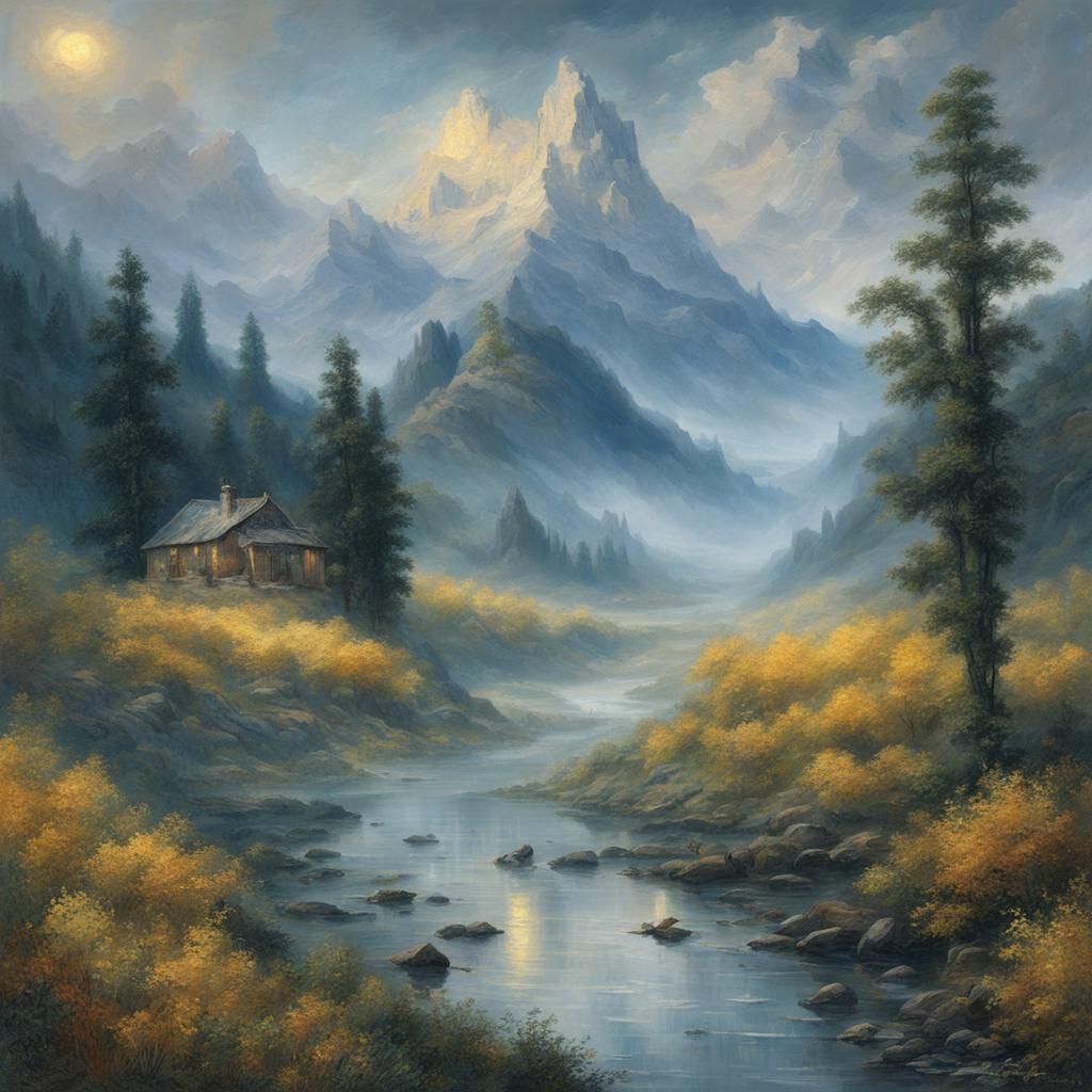 Utopian AI Dreams of Peace: Van Gogh Landscape