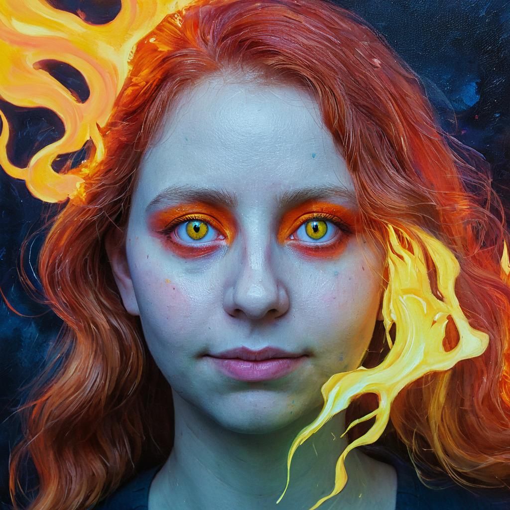 Fiery Woman with Lava Eyes, Fauvist Expressionism