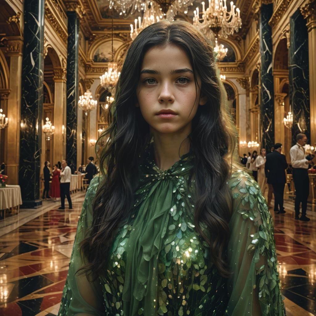 Opulent Ballroom Scene in Baroque Style