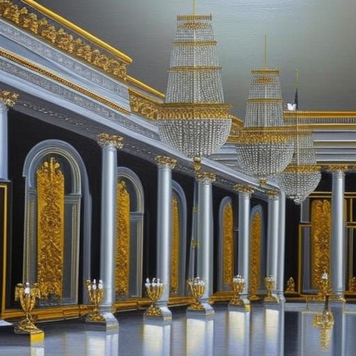 Regal Grey Palace Hall in Oil Paint