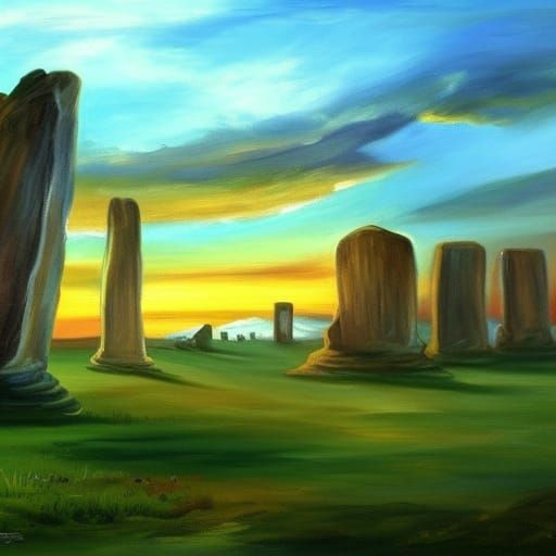 Stonehenge as Expressionist Oil Painting