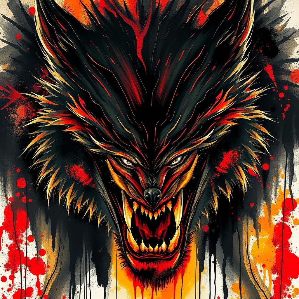 Terrifying Shadow Werewolf with Menacing Grin