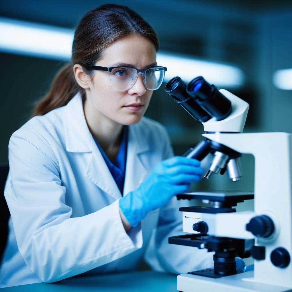 Photorealistic Female Scientist in Laboratory
