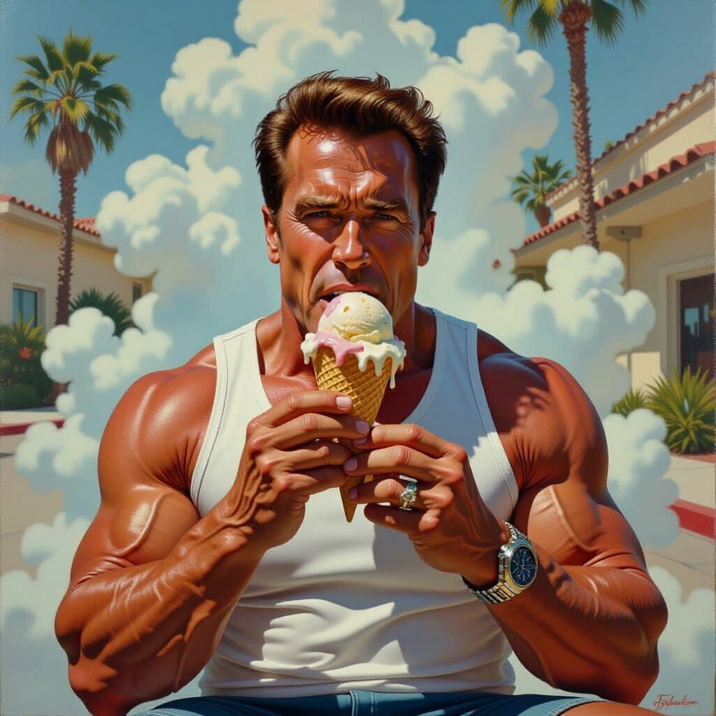 Arnold Schwarzenegger Ice Cream, Bob Wakelin Style