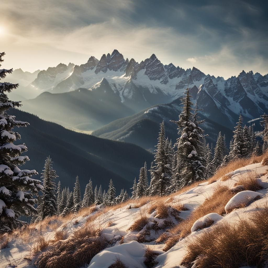 Mountain Scenic View in Professional Photography Style