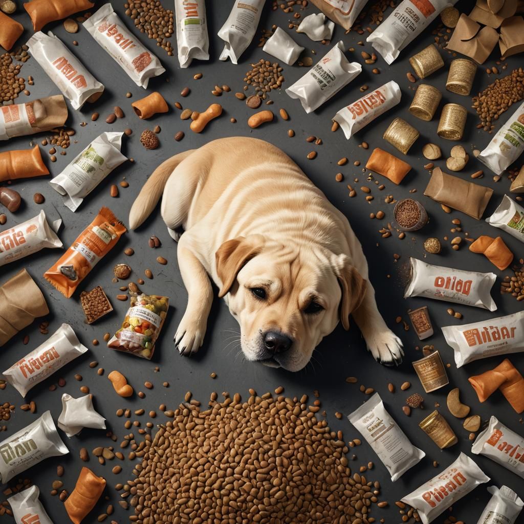 Fat Labrador Sleeping: Detailed Matte Painting