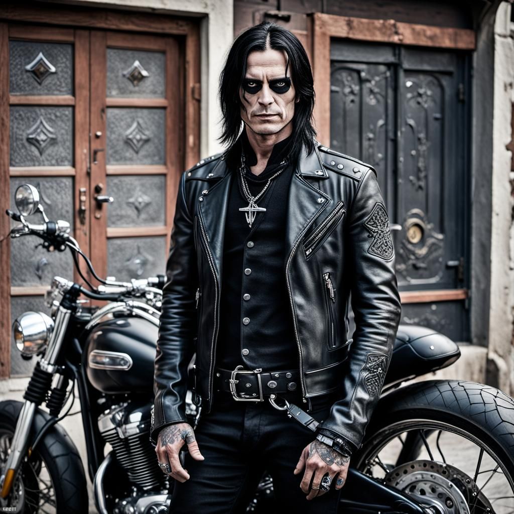 Gothic Biker at a Biker Bar: Photography
