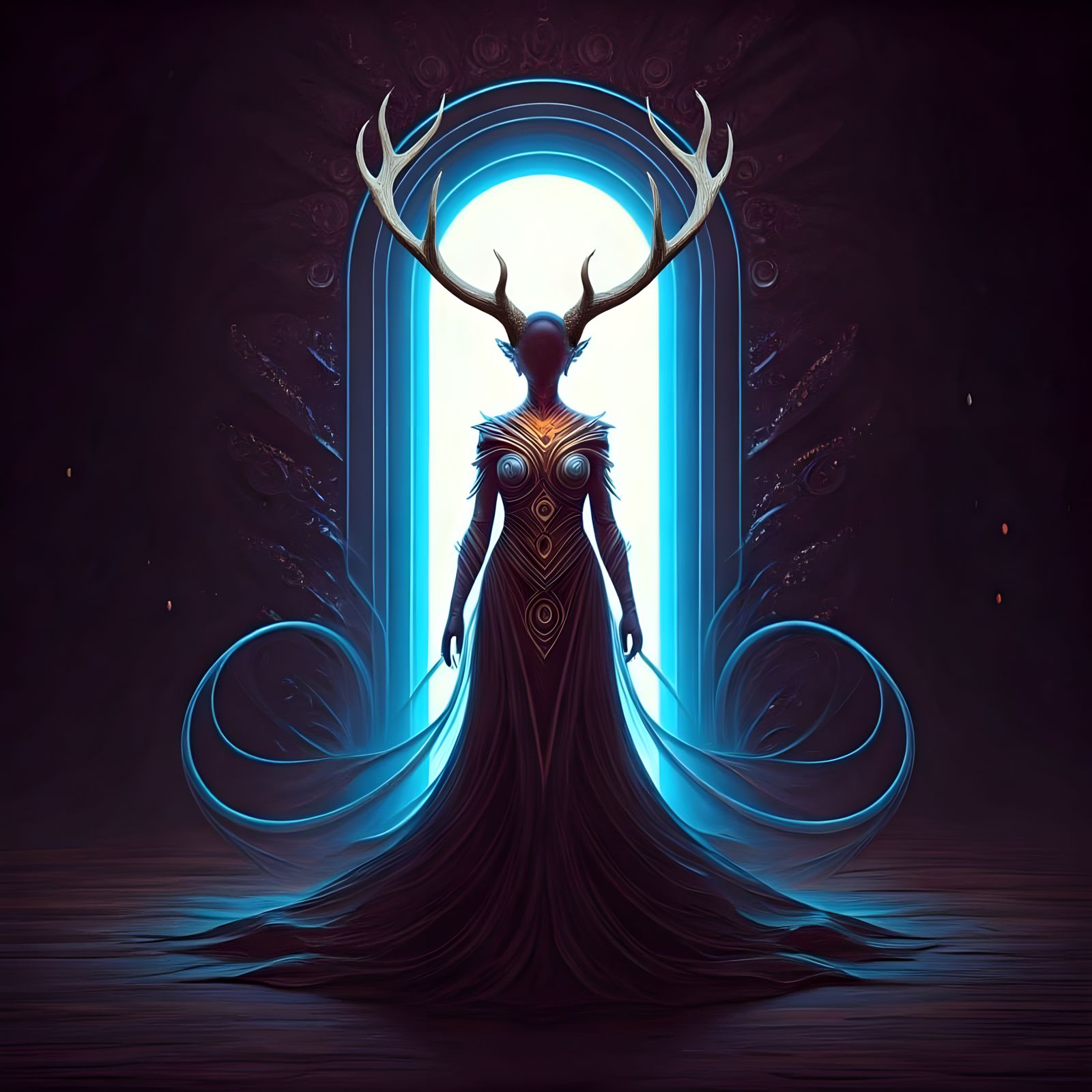 Woman with Antlers: A Surreal Portrait