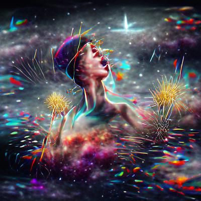 Exploding Fireworks: Cosmic Astral Illustration