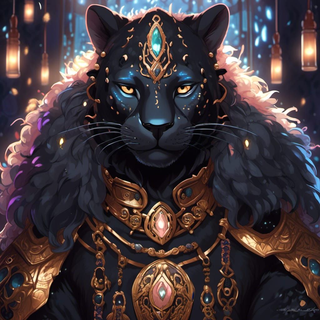 Armored Jaguar Fursona in Anime Style