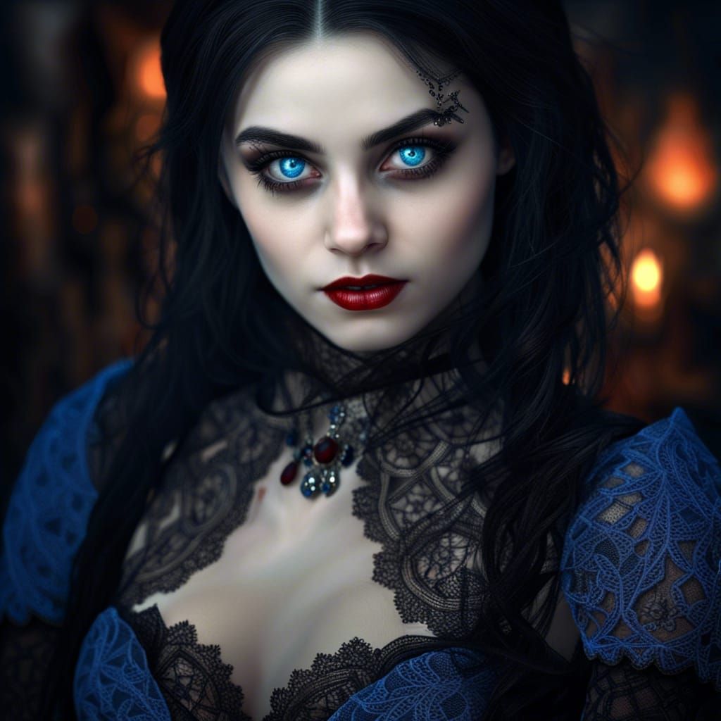 Beautiful Vampire Girl Portrait in High Resolution