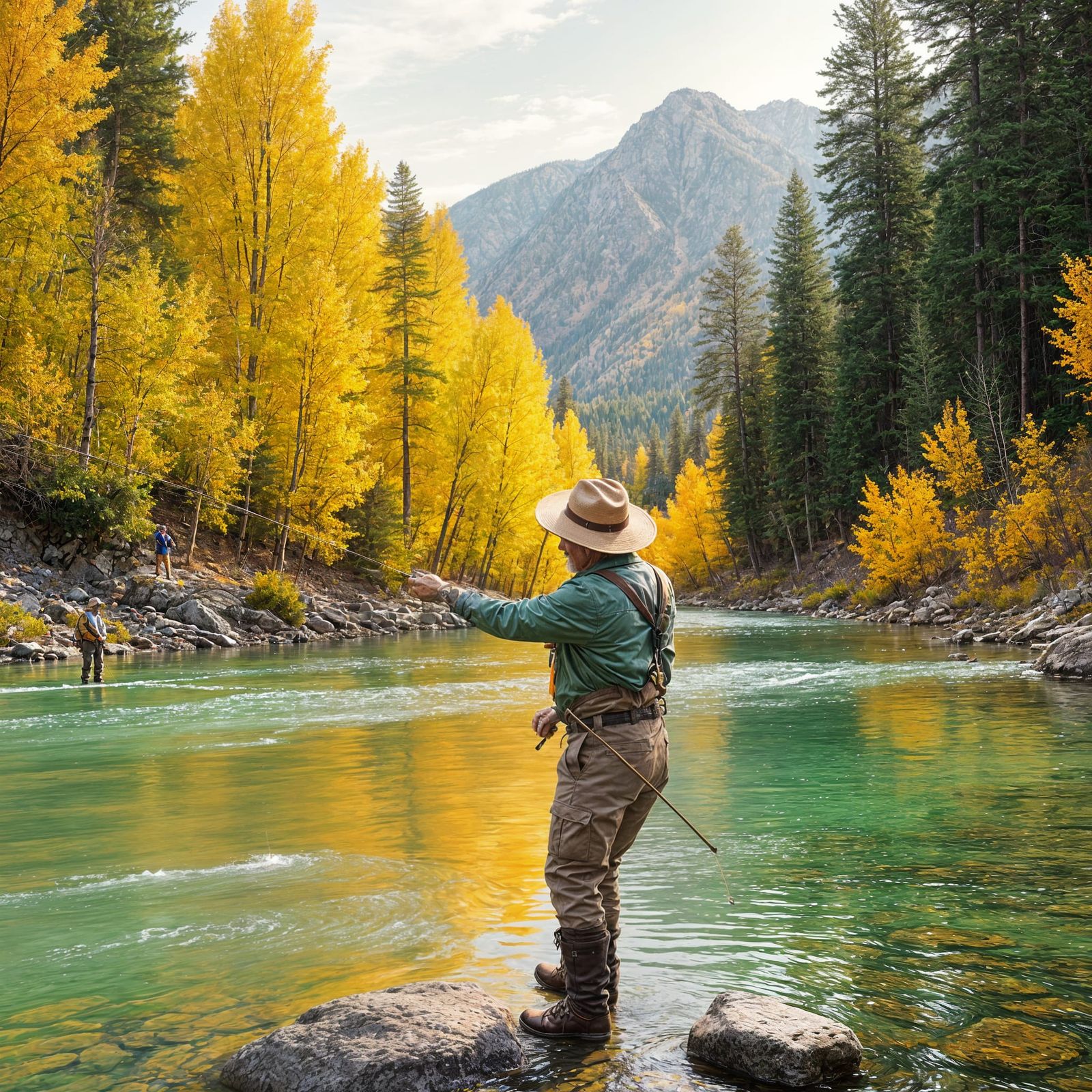 Autumn Fly Fisherman in Award Winning Style