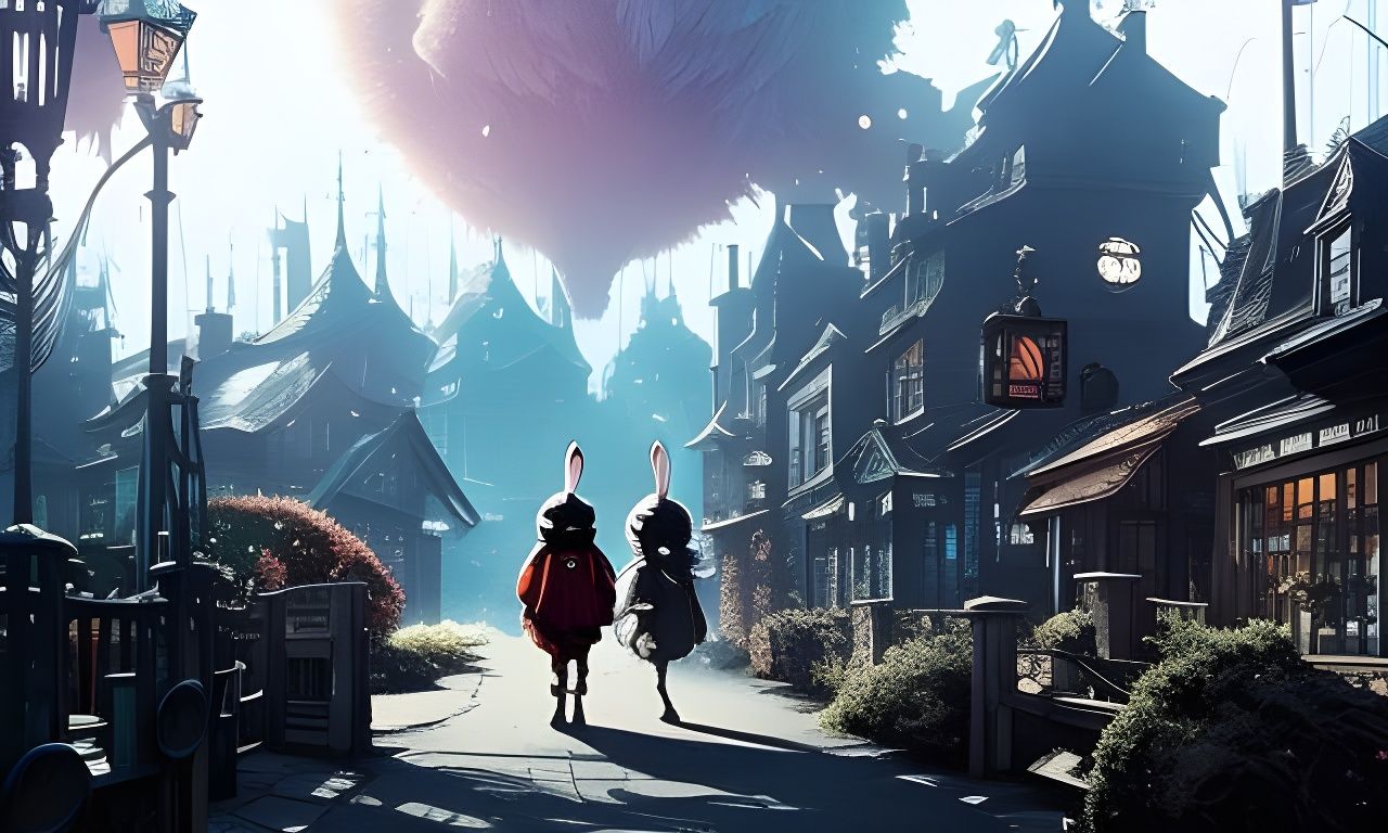 White Rabbit in Mysterious Town: 3D Comic Animation