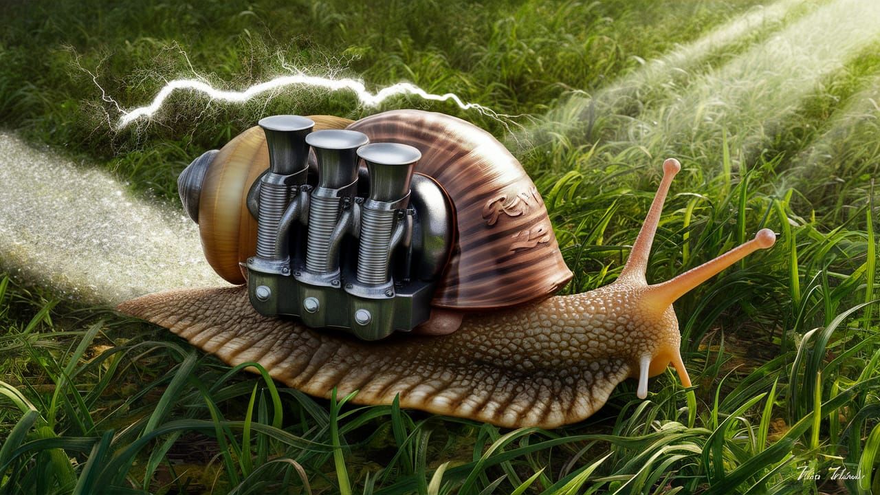 3D Snail with Ford V8 Engine Shell