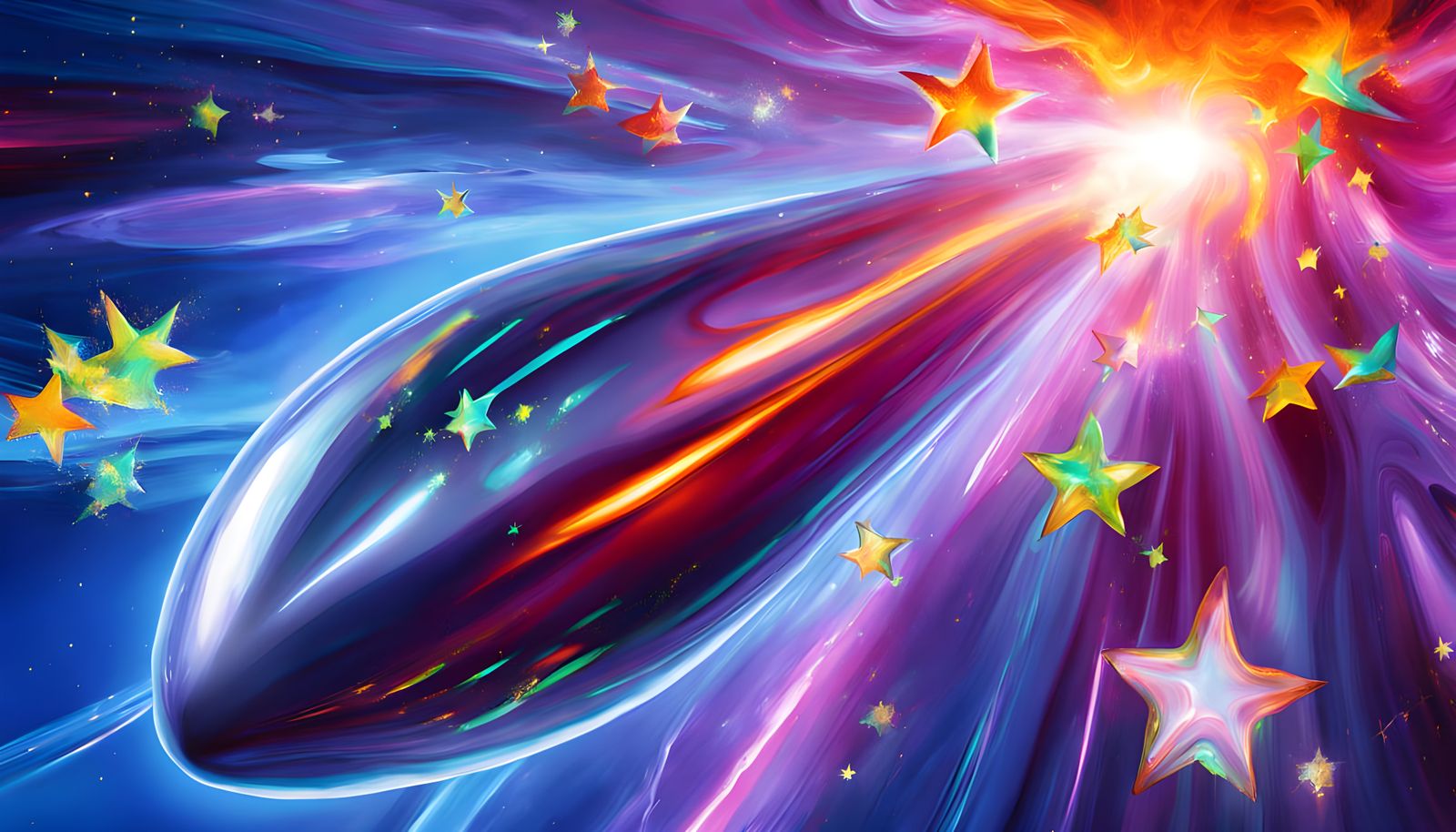 Hyper Velocity Cylinder in Vibrant Oil Painting Style