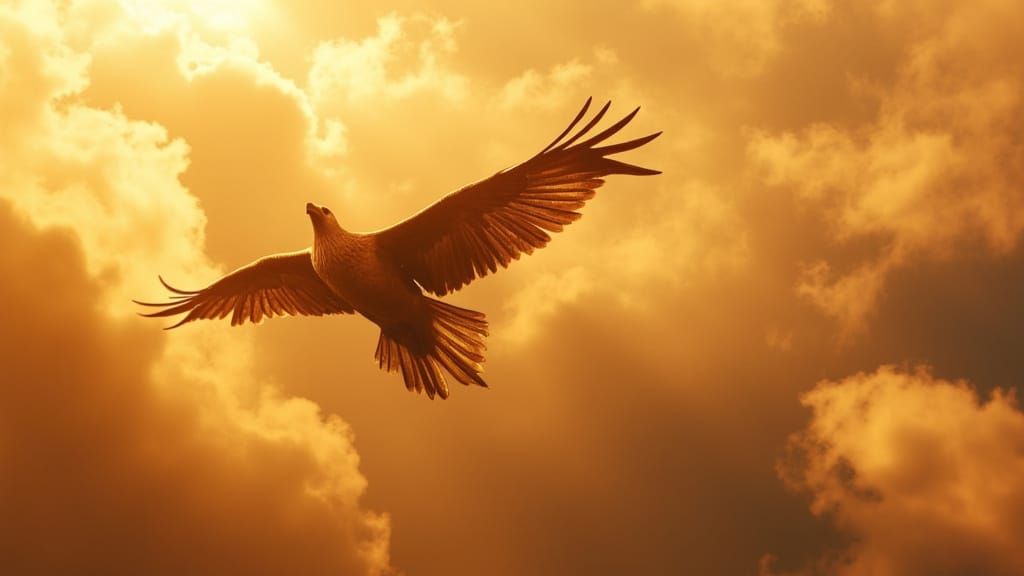 Condor in Golden Sunset Light