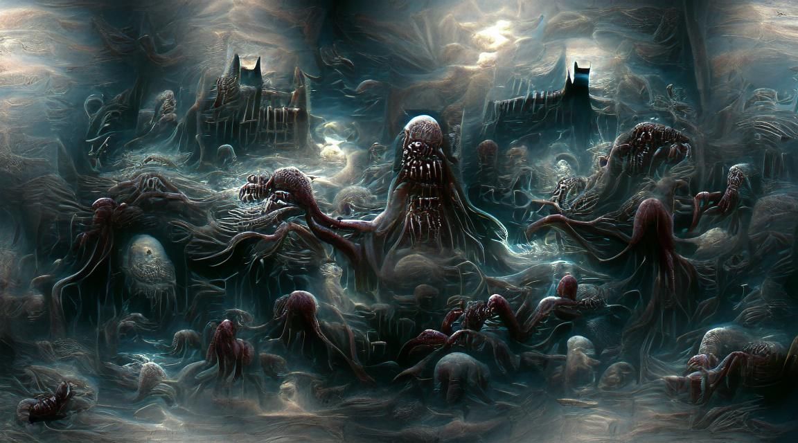 Yog-Sothoth and Cthulhu in Sinister Horror Style