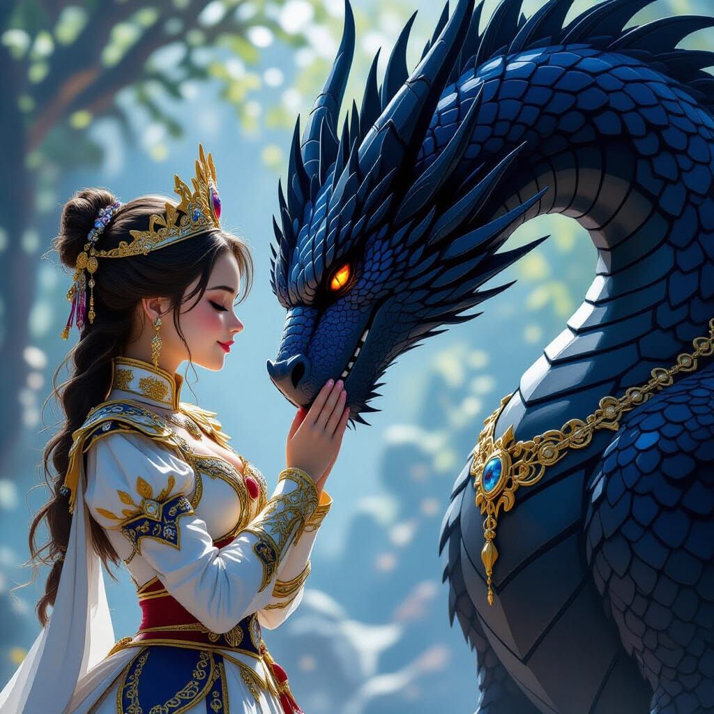 Girl and Dragon: A Matte Painting of Friendship