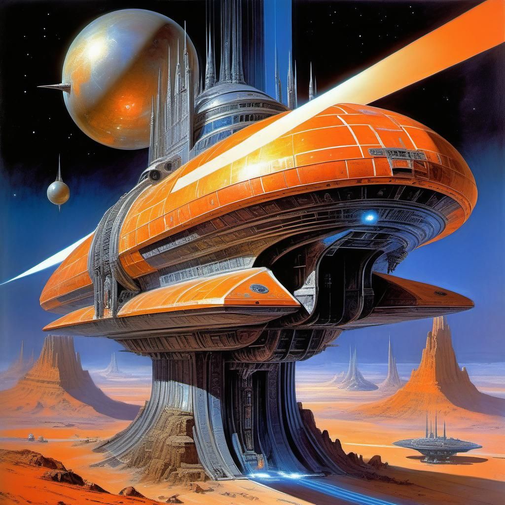 Futuristic Emperor Gods in Orbit: A Cosmic Vision