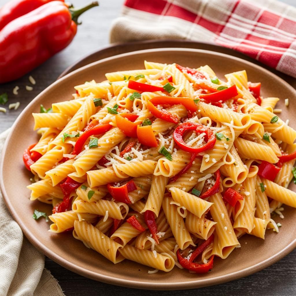 Pasta Dish with Cheese and Peppers