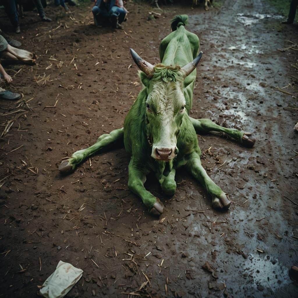 Cinematic Cow in Atmospheric Lighting