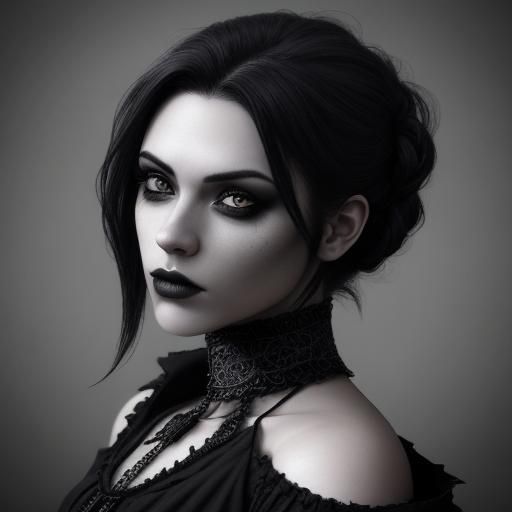 Striking Gothic Portrait in Black and White