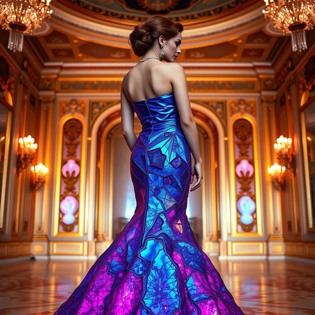 Crystal Ballroom Goddess in Electric Blue and Magenta