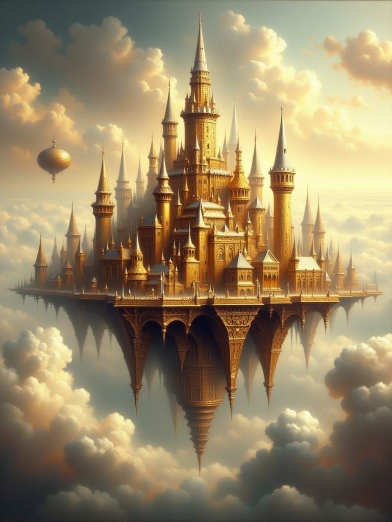 Golden City in Ethereal Light