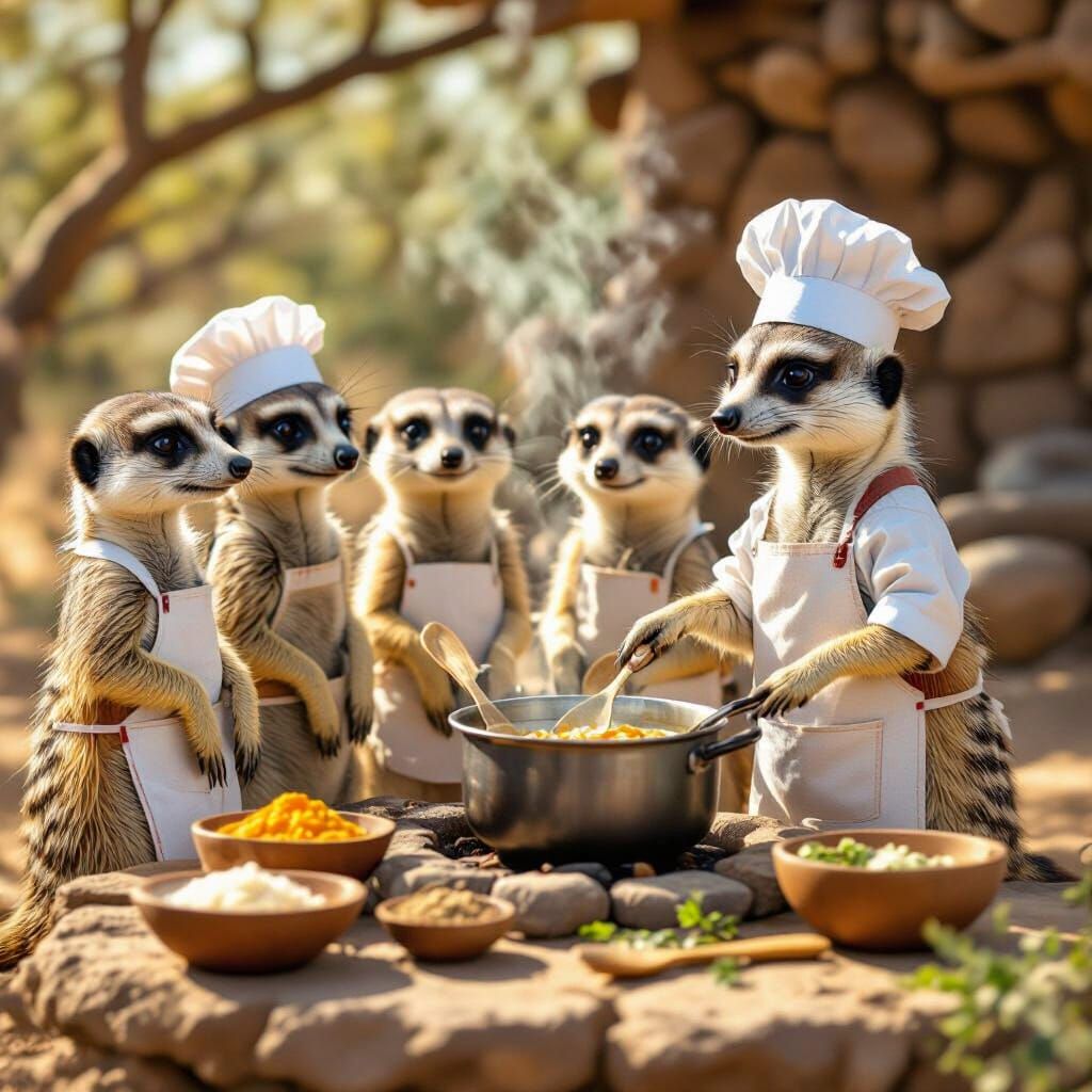Meerkats Cooking on the Savanna
