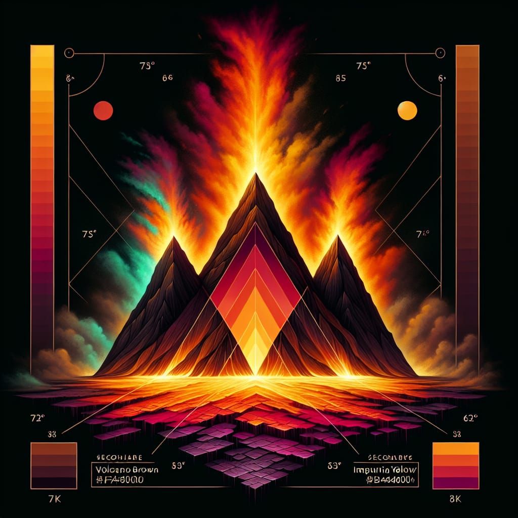 Ethereal Convergence of Fire and Earth in Vibrant Colors