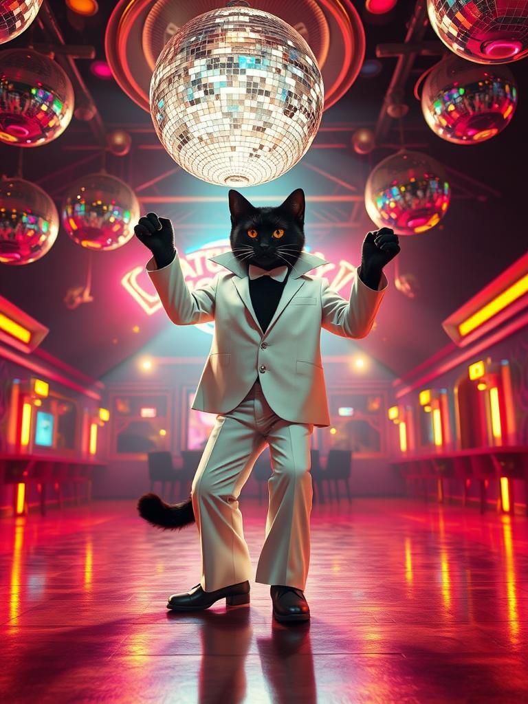 Black Cat Disco Fever: A Saturday Night Purr