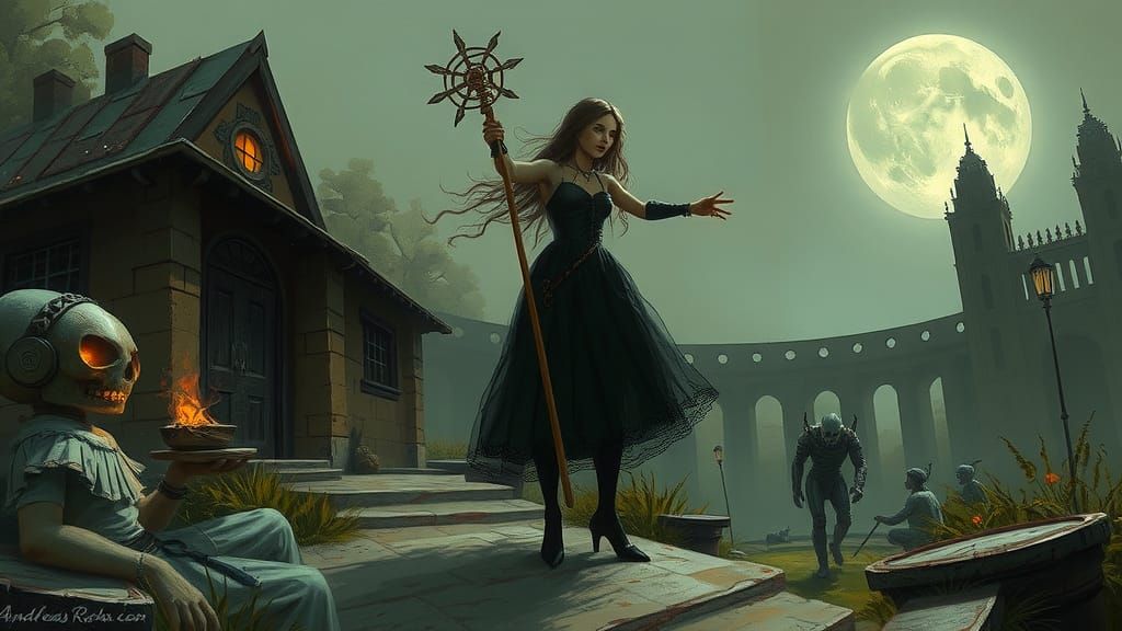 Eerie Fantasy Slow Lori in Mixed Media Style