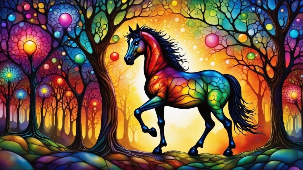 Stunning Glass Horse Art in Vibrant Colors