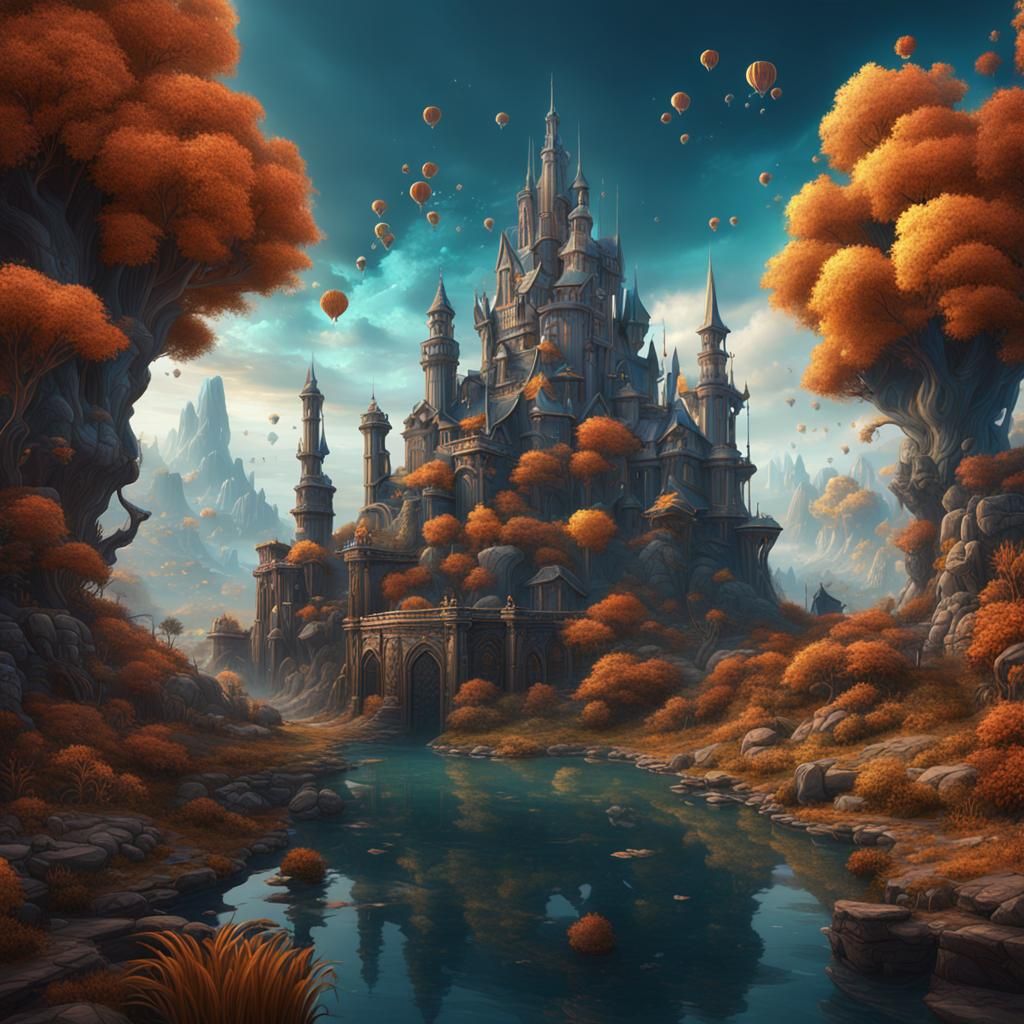 Fantastical Surreal Landscape in Deep Color