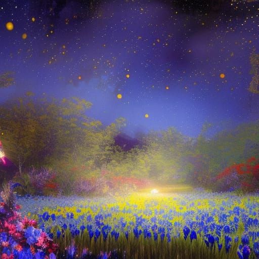 Enchanted Flower Meadow Concept Art
