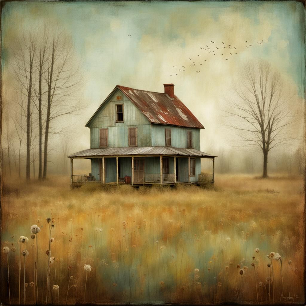 Warm Home Interior in Impressionist Style