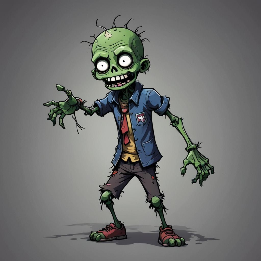 Cartoon Zombie Strikes a Pose: Undertale Art Style