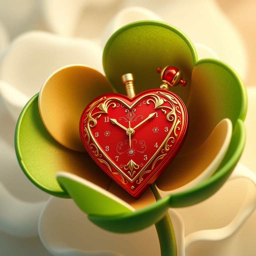 Whimsical Watch in Emerald Cloverleaf