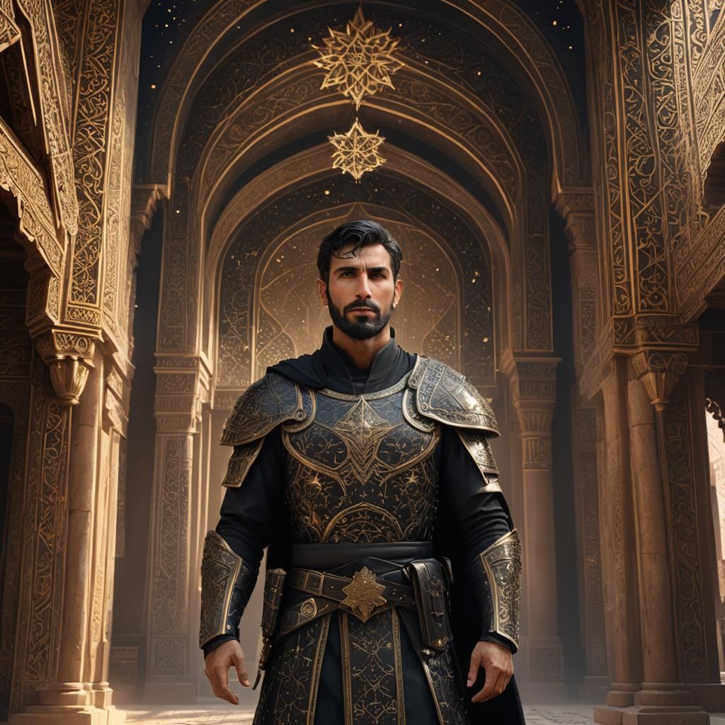 Arabian God in Star-Embroidered Armor