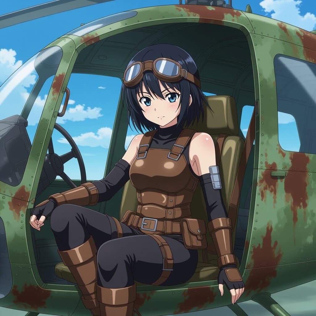 Anime Girl in Post-Apocalyptic Scene